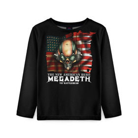 Детский лонгслив 3D с принтом Megadeth #3 в Санкт-Петербурге, 100% полиэстер | длинные рукава, круглый вырез горловины, полуприлегающий силуэт
 | dave | megadeth | metal | mustaine | rattlehead | rock | thrash | vic | дейв | мастейн | мегадез | мегадет | мегедес | метал | рок | треш
