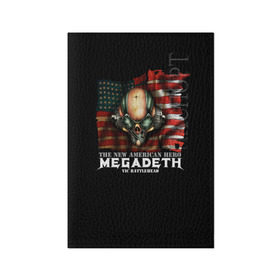 Обложка для паспорта матовая кожа с принтом Megadeth #3 в Санкт-Петербурге, натуральная матовая кожа | размер 19,3 х 13,7 см; прозрачные пластиковые крепления | dave | megadeth | metal | mustaine | rattlehead | rock | thrash | vic | дейв | мастейн | мегадез | мегадет | мегедес | метал | рок | треш