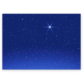 Поздравительная открытка с принтом Звезда пленительного счастья в Санкт-Петербурге, 100% бумага | плотность бумаги 280 г/м2, матовая, на обратной стороне линовка и место для марки
 | блеск | галактика | звёзды | космос | лучи | небо | ночь