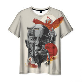 Мужская футболка 3D с принтом Ghost Recon в Санкт-Петербурге, 100% полиэфир | прямой крой, круглый вырез горловины, длина до линии бедер | 