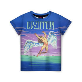 Детская футболка 3D с принтом Led Zeppelin 2 в Санкт-Петербурге, 100% гипоаллергенный полиэфир | прямой крой, круглый вырез горловины, длина до линии бедер, чуть спущенное плечо, ткань немного тянется | led zeppelin | лед зеппелин | роберт плант