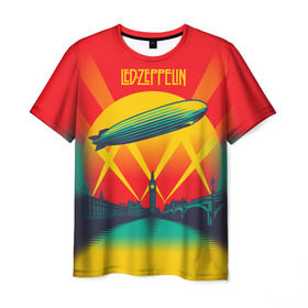 Мужская футболка 3D с принтом Led Zeppelin 3 в Санкт-Петербурге, 100% полиэфир | прямой крой, круглый вырез горловины, длина до линии бедер | Тематика изображения на принте: led zeppelin | лед зеппелин | роберт плант
