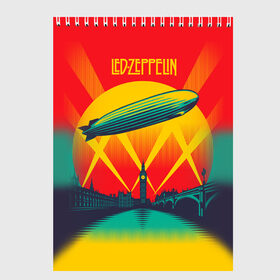 Скетчбук с принтом Led Zeppelin 3 в Санкт-Петербурге, 100% бумага
 | 48 листов, плотность листов — 100 г/м2, плотность картонной обложки — 250 г/м2. Листы скреплены сверху удобной пружинной спиралью | Тематика изображения на принте: led zeppelin | лед зеппелин | роберт плант