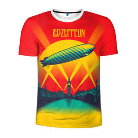 Мужская футболка 3D спортивная с принтом Led Zeppelin 3 в Санкт-Петербурге, 100% полиэстер с улучшенными характеристиками | приталенный силуэт, круглая горловина, широкие плечи, сужается к линии бедра | led zeppelin | лед зеппелин | роберт плант