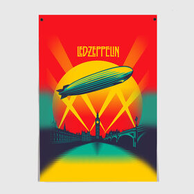 Постер с принтом Led Zeppelin 3 в Санкт-Петербурге, 100% бумага
 | бумага, плотность 150 мг. Матовая, но за счет высокого коэффициента гладкости имеет небольшой блеск и дает на свету блики, но в отличии от глянцевой бумаги не покрыта лаком | Тематика изображения на принте: led zeppelin | лед зеппелин | роберт плант