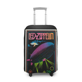 Чехол для чемодана 3D с принтом Led Zeppelin 6 в Санкт-Петербурге, 86% полиэфир, 14% спандекс | двустороннее нанесение принта, прорези для ручек и колес | led zeppelin | лед зеппелин | роберт плант