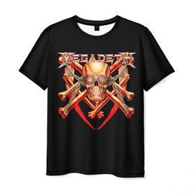 Мужская футболка 3D с принтом Megadeth 1 в Санкт-Петербурге, 100% полиэфир | прямой крой, круглый вырез горловины, длина до линии бедер | megadeth | дирк вербурен | дэвид эллефсон | дэйв мастейн | кико лоурейро | мегадэт