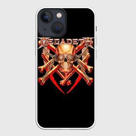 Чехол для iPhone 13 mini с принтом Megadeth 1 в Санкт-Петербурге,  |  | megadeth | дирк вербурен | дэвид эллефсон | дэйв мастейн | кико лоурейро | мегадэт