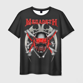 Мужская футболка 3D с принтом Megadeth 2 в Санкт-Петербурге, 100% полиэфир | прямой крой, круглый вырез горловины, длина до линии бедер | megadeth | дирк вербурен | дэвид эллефсон | дэйв мастейн | кико лоурейро | мегадэт