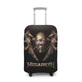 Чехол для чемодана 3D с принтом Megadeth 3 в Санкт-Петербурге, 86% полиэфир, 14% спандекс | двустороннее нанесение принта, прорези для ручек и колес | megadeth | дирк вербурен | дэвид эллефсон | дэйв мастейн | кико лоурейро | мегадэт
