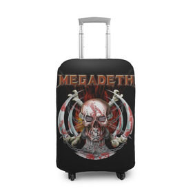 Чехол для чемодана 3D с принтом Megadeth 5 в Санкт-Петербурге, 86% полиэфир, 14% спандекс | двустороннее нанесение принта, прорези для ручек и колес | megadeth | дирк вербурен | дэвид эллефсон | дэйв мастейн | кико лоурейро | мегадэт