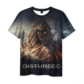 Мужская футболка 3D с принтом Disturbed 8 в Санкт-Петербурге, 100% полиэфир | прямой крой, круглый вырез горловины, длина до линии бедер | disturbed | donegan | draiman | moyer | wengren | венгрен | дистурбед | дониган | дрейман | мойер | хард рок