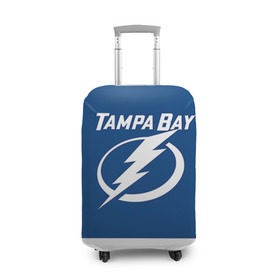 Чехол для чемодана 3D с принтом Tampa Bay Drouin в Санкт-Петербурге, 86% полиэфир, 14% спандекс | двустороннее нанесение принта, прорези для ручек и колес | 27 | jonathan drouin | tampa bay lightning | джонатан друэн | нхл | тампа бэй лайтнинг | хоккей