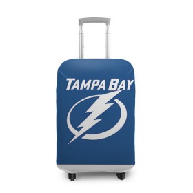 Чехол для чемодана 3D с принтом Tampa Bay Johnson в Санкт-Петербурге, 86% полиэфир, 14% спандекс | двустороннее нанесение принта, прорези для ручек и колес | 9 | tampa bay lightning | tyler johnson | нхл | тайлер джонсон | тампа бэй лайтнинг | хоккей