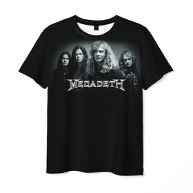 Мужская футболка 3D с принтом Megadeth в Санкт-Петербурге, 100% полиэфир | прямой крой, круглый вырез горловины, длина до линии бедер | dave | megadeth | metal | mustaine | rattlehead | rock | thrash | vic | дейв | мастейн | мегадет | метал | рок | треш