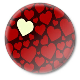 Значок с принтом Одинокое сердце в Санкт-Петербурге,  металл | круглая форма, металлическая застежка в виде булавки | 14 февраля | valentines day | день влюбленных | игрушка | любовь | медведь | сердце