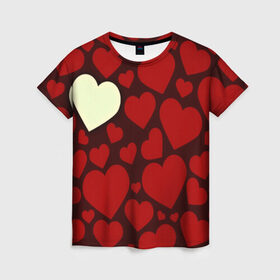 Женская футболка 3D с принтом Одинокое сердце в Санкт-Петербурге, 100% полиэфир ( синтетическое хлопкоподобное полотно) | прямой крой, круглый вырез горловины, длина до линии бедер | Тематика изображения на принте: 14 февраля | valentines day | день влюбленных | игрушка | любовь | медведь | сердце