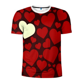 Мужская футболка 3D спортивная с принтом Одинокое сердце в Санкт-Петербурге, 100% полиэстер с улучшенными характеристиками | приталенный силуэт, круглая горловина, широкие плечи, сужается к линии бедра | Тематика изображения на принте: 14 февраля | valentines day | день влюбленных | игрушка | любовь | медведь | сердце