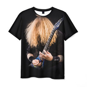 Мужская футболка 3D с принтом Dave Mustaine в Санкт-Петербурге, 100% полиэфир | прямой крой, круглый вырез горловины, длина до линии бедер | Тематика изображения на принте: dave | megadeth | metal | mustaine | rattlehead | rock | thrash | vic | дейв | мастейн | мегадет | метал | рок | треш