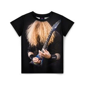 Детская футболка 3D с принтом Dave Mustaine в Санкт-Петербурге, 100% гипоаллергенный полиэфир | прямой крой, круглый вырез горловины, длина до линии бедер, чуть спущенное плечо, ткань немного тянется | dave | megadeth | metal | mustaine | rattlehead | rock | thrash | vic | дейв | мастейн | мегадет | метал | рок | треш