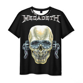 Мужская футболка 3D с принтом Megadeth в Санкт-Петербурге, 100% полиэфир | прямой крой, круглый вырез горловины, длина до линии бедер | dave | megadeth | metal | mustaine | rattlehead | rock | thrash | vic | дейв | мастейн | мегадет | метал | рок | треш
