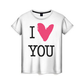 Женская футболка 3D с принтом Valentine`s Day, I Iove you в Санкт-Петербурге, 100% полиэфир ( синтетическое хлопкоподобное полотно) | прямой крой, круглый вырез горловины, длина до линии бедер | 14 | february | heart | holiday | i love you | valentines day | день святого валентина | праздник | сердце | февраль | я люблю тебя