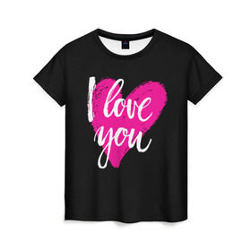 Женская футболка 3D с принтом Valentine`s Day, I Iove you в Санкт-Петербурге, 100% полиэфир ( синтетическое хлопкоподобное полотно) | прямой крой, круглый вырез горловины, длина до линии бедер | 14 | february | heart | holiday | i love you | valentines day | день святого валентина | праздник | сердце | февраль | я люблю тебя