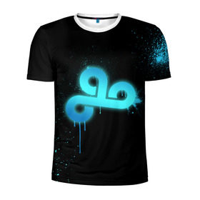 Мужская футболка 3D спортивная с принтом cs:go - Cloud 9 (Black collection) в Санкт-Петербурге, 100% полиэстер с улучшенными характеристиками | приталенный силуэт, круглая горловина, широкие плечи, сужается к линии бедра | cloud9 | cs | csgo | го | кс