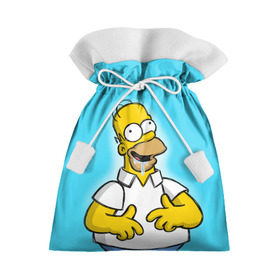 Подарочный 3D мешок с принтом Гомер в Санкт-Петербурге, 100% полиэстер | Размер: 29*39 см | gomer | желтый | мультик | симпсон