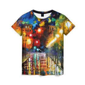 Женская футболка 3D с принтом Осень в Санкт-Петербурге, 100% полиэфир ( синтетическое хлопкоподобное полотно) | прямой крой, круглый вырез горловины, длина до линии бедер | пейзаж | разноцветный | яркий