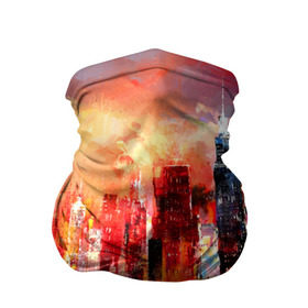 Бандана-труба 3D с принтом Ночной город в Санкт-Петербурге, 100% полиэстер, ткань с особыми свойствами — Activecool | плотность 150‒180 г/м2; хорошо тянется, но сохраняет форму | art | bright | buildings | city | color | night | painting | red | reflection | river | sunset | water | вода | город | закат | здания | искусство | картина | красный | ночь | отражение | река | цвета | яркие