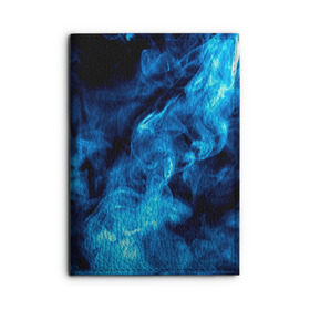 Обложка для автодокументов с принтом Smoke в Санкт-Петербурге, натуральная кожа |  размер 19,9*13 см; внутри 4 больших “конверта” для документов и один маленький отдел — туда идеально встанут права | дым | огонь | пламя | синий