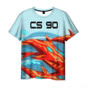 Мужская футболка 3D с принтом CS GO: Aquamarine Revenge в Санкт-Петербурге, 100% полиэфир | прямой крой, круглый вырез горловины, длина до линии бедер | Тематика изображения на принте: cs go | global offensive | контр страйк аквамарин | шутер