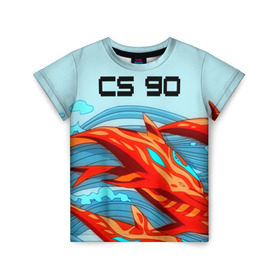 Детская футболка 3D с принтом CS GO: Aquamarine Revenge в Санкт-Петербурге, 100% гипоаллергенный полиэфир | прямой крой, круглый вырез горловины, длина до линии бедер, чуть спущенное плечо, ткань немного тянется | cs go | global offensive | контр страйк аквамарин | шутер