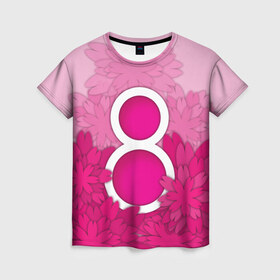 Женская футболка 3D с принтом 8 марта в Санкт-Петербурге, 100% полиэфир ( синтетическое хлопкоподобное полотно) | прямой крой, круглый вырез горловины, длина до линии бедер | 8 марта | подарок бабушке | подарок жене | подарок маме | подарок на 8 марта