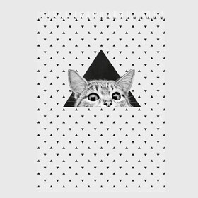 Скетчбук с принтом Взгляд кота в Санкт-Петербурге, 100% бумага
 | 48 листов, плотность листов — 100 г/м2, плотность картонной обложки — 250 г/м2. Листы скреплены сверху удобной пружинной спиралью | animal | beast | cat | feline | kitty | meow | triangle | взгляд | геометрия | животное | зверь | китти | кот | котенок | кошка | мяу | треугольник