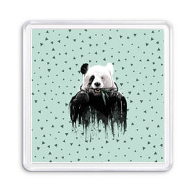 Магнит 55*55 с принтом Панда-художник в Санкт-Петербурге, Пластик | Размер: 65*65 мм; Размер печати: 55*55 мм | animal | art | artist | bear | beast | design | panda | style | арт | дизайн | животное | зверь | кисть | краски | медведь | панда | стиль | художник