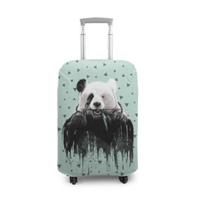 Чехол для чемодана 3D с принтом Панда-художник в Санкт-Петербурге, 86% полиэфир, 14% спандекс | двустороннее нанесение принта, прорези для ручек и колес | animal | art | artist | bear | beast | design | panda | style | арт | дизайн | животное | зверь | кисть | краски | медведь | панда | стиль | художник