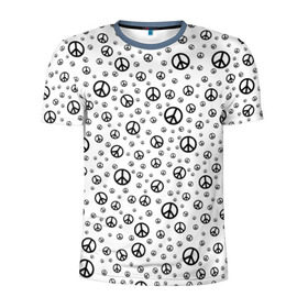 Мужская футболка 3D спортивная с принтом Peace Symbol в Санкт-Петербурге, 100% полиэстер с улучшенными характеристиками | приталенный силуэт, круглая горловина, широкие плечи, сужается к линии бедра | love | peace | symbol | знак | любовь | мир | пацифик | пацифика | сигнал | символ | хиппи