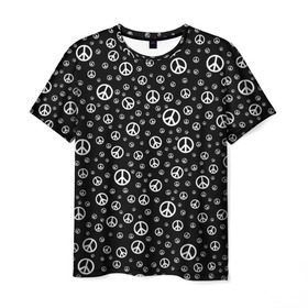 Мужская футболка 3D с принтом Peace Symbol в Санкт-Петербурге, 100% полиэфир | прямой крой, круглый вырез горловины, длина до линии бедер | love | peace | symbol | знак | любовь | мир | пацифик | пацифика | сигнал | символ | хиппи