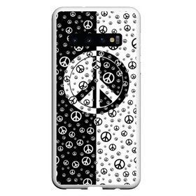 Чехол для Samsung Galaxy S10 с принтом Peace Symbol в Санкт-Петербурге, Силикон | Область печати: задняя сторона чехла, без боковых панелей | love | peace | symbol | знак | любовь | мир | пацифик | пацифика | сигнал | символ | хиппи