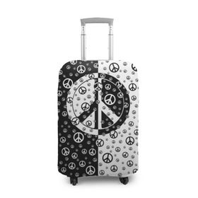 Чехол для чемодана 3D с принтом Peace Symbol в Санкт-Петербурге, 86% полиэфир, 14% спандекс | двустороннее нанесение принта, прорези для ручек и колес | love | peace | symbol | знак | любовь | мир | пацифик | пацифика | сигнал | символ | хиппи