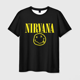 Мужская футболка 3D с принтом Nirvana в Санкт-Петербурге, 100% полиэфир | прямой крой, круглый вырез горловины, длина до линии бедер | Тематика изображения на принте: curt | nirvana | кобейн | курт | нирвана