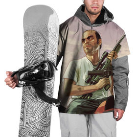 Накидка на куртку 3D с принтом GTA 5 в Санкт-Петербурге, 100% полиэстер |  | Тематика изображения на принте: gta 5 | автоматы | игры | мужчины | трое 3