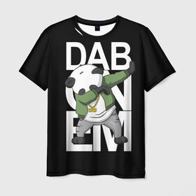 Мужская футболка 3D с принтом Panda dab в Санкт-Петербурге, 100% полиэфир | прямой крой, круглый вырез горловины, длина до линии бедер | dab | dab n dance | dab on em | panda dab | дэб