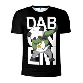 Мужская футболка 3D спортивная с принтом Panda dab в Санкт-Петербурге, 100% полиэстер с улучшенными характеристиками | приталенный силуэт, круглая горловина, широкие плечи, сужается к линии бедра | dab | dab n dance | dab on em | panda dab | дэб