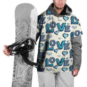 Накидка на куртку 3D с принтом Love в Санкт-Петербурге, 100% полиэстер |  | любовь | паттерн | слова