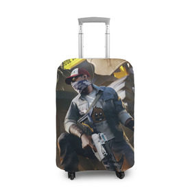 Чехол для чемодана 3D с принтом Watch Dogs 2 в Санкт-Петербурге, 86% полиэфир, 14% спандекс | двустороннее нанесение принта, прорези для ручек и колес | watch dogs | watch dogs 2 | игры