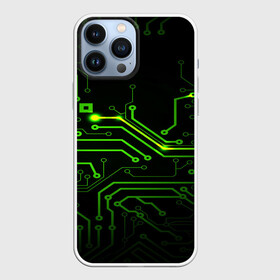 Чехол для iPhone 13 Pro Max с принтом Tehnology в Санкт-Петербурге,  |  | зеленый | микросхема | черный