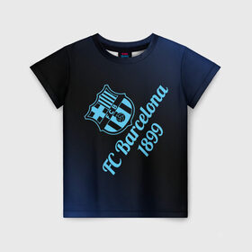 Детская футболка 3D с принтом FC Barcelonа в Санкт-Петербурге, 100% гипоаллергенный полиэфир | прямой крой, круглый вырез горловины, длина до линии бедер, чуть спущенное плечо, ткань немного тянется | barcelona | barsa | барса | барселона | футбол